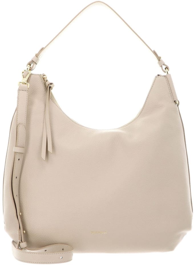 COCCINELLE Leren schoudertas Rebekka Handbag Grained Leather Sandshell beige