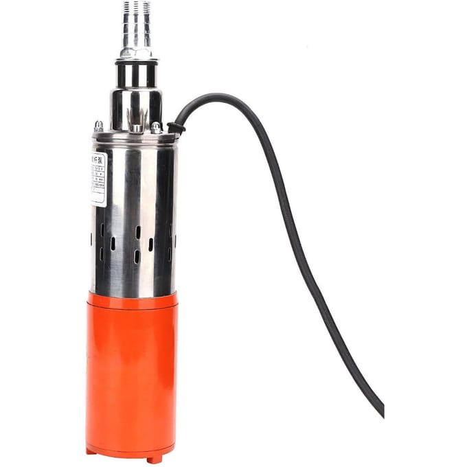 1   Pompe à vis CC 12V1.2m30m Haute Pression Acier Inoxydable Fonte Acier Pompe à Eau Submersible