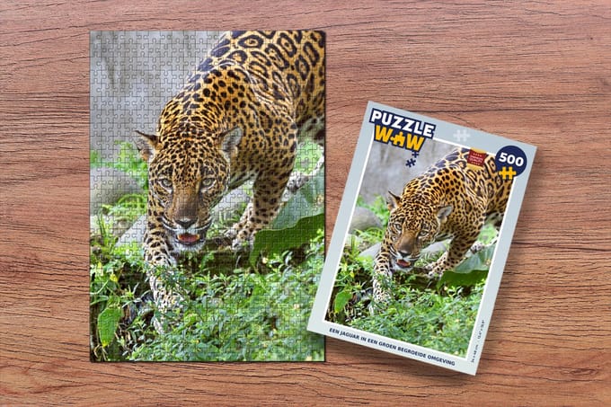Puzzel Jaguar - Jungle - Groen - Legpuzzel - Puzzel 500 stukjes