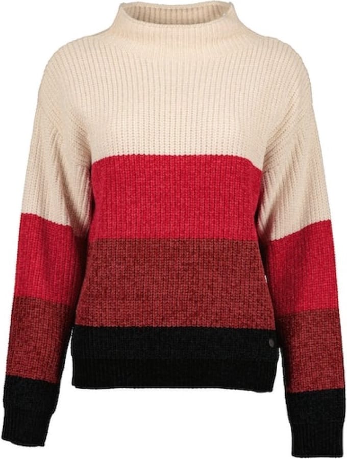 Blue Seven dames - Trui 247964 rood / beige / zwart streep maat 36