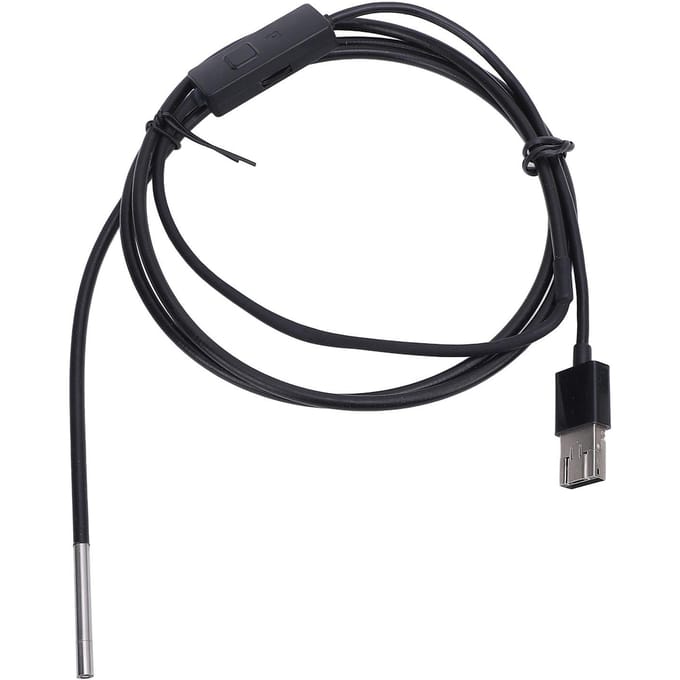 Endoscope USB Étanche TYPE C Caméra 6 Lumières LED Réglables HD Boroscope Industriel 3,9 mm 1 m Profondeur de Champ 3,8 cm black