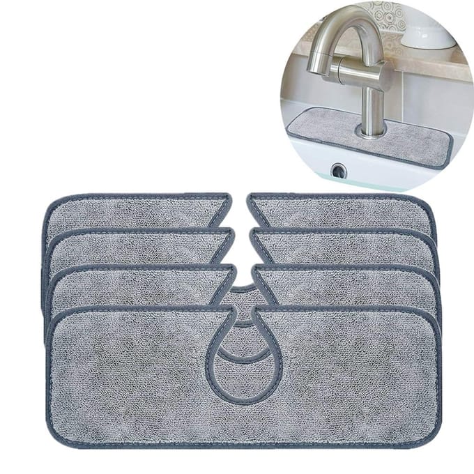 2/4 stuks Kraan Absorberende Mat Spoelbak Spatscherm Microvezel Kraan Spatvanger Droogmatten Afwas gray
