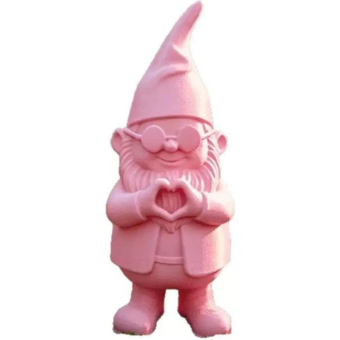 1 STuks Roze hartvormige tuinkabouterbeeldje, een dwergbeeldje met een speelse zonnebril roze