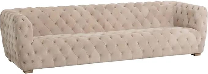 J-Line sofa 3 Zit Knopen Suede - kunststof - beige