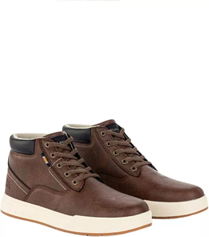 Milanoro - Elegante lederen herensneakers - Donkerbruin - Maat 42