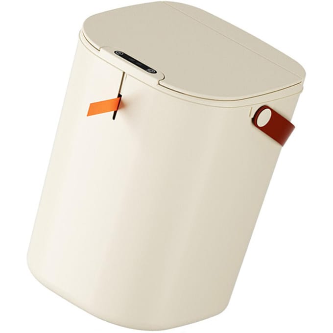 20L Sensor Prullenbak met Handvat ABS Automatische Inductie Touchless Afvalbak voor Badkamer Crème Kleur crème