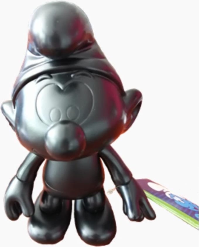 Zilverkleurige beweegbare smurf (20 cm)