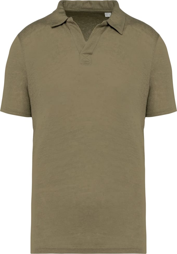 Spasso Linnen herenpolo SP220 - Light Olive Green - S