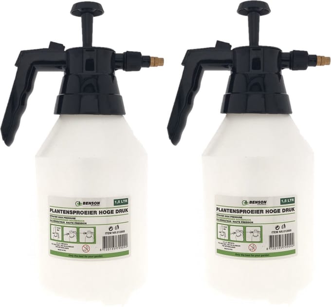 Benson Plantensproeier - Set van 2x stuks - 1,5 liter - drukspuit - kunststof