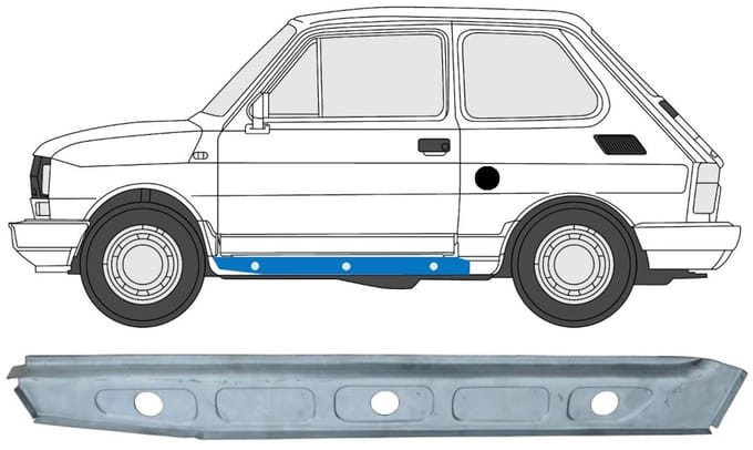 Binnenste reparatie dorpel voor Fiat 126p 1972-2000 / Links