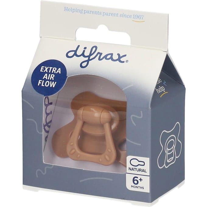 Difrax Fopspeen - Natural - 6+ maanden - Siliconen - Caramel - 1 stuk