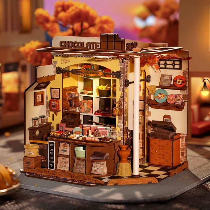Robotime Rolife Henry's Chocolate - DG174 - Miniatuur - Knutselen - Bouwpakket - Creatief - Modelbouw