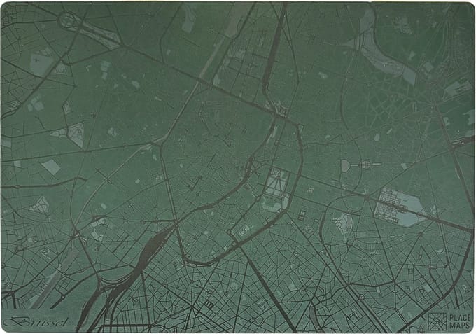 Place Maps Placemat Stadskaart Parijs - Kunstleer - Leigrijs - 1 Stuk