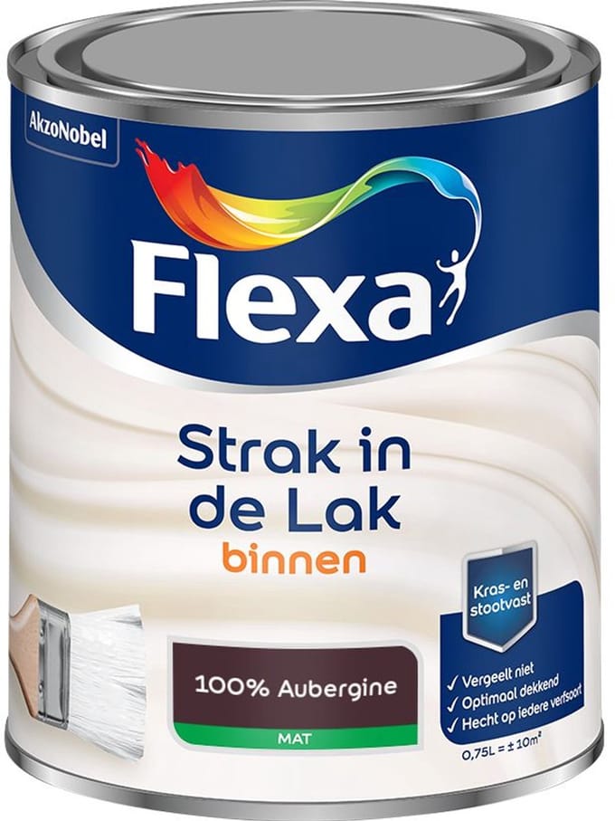 Flexa - Strak In De Lak Binnenlak Mat - 100% Aubergine - Mengverf - 750 Ml