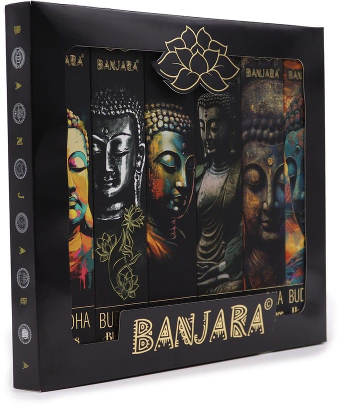 Banjara - boeddha - wierook - geurstokjes - buddha - cadeauset - serie van 6 stuks