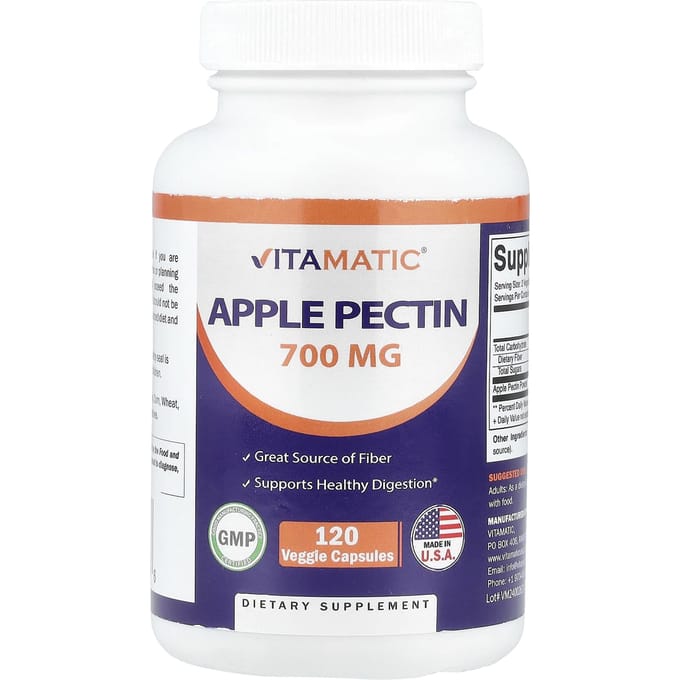 Vitamatic, Appelpectine, 1.400 mg, 120 Plantaardige Capsules (700 mg per capsule)