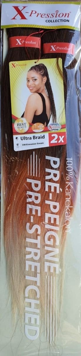 X-PRESSION - ULTRA BRAID PRE-STRETCHED NUMMER - OM/ CINNAMON CREAM