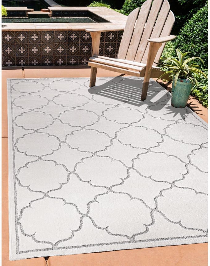 Buitenkleed Berlin Laagpolig Vloerkleed Creme Wit