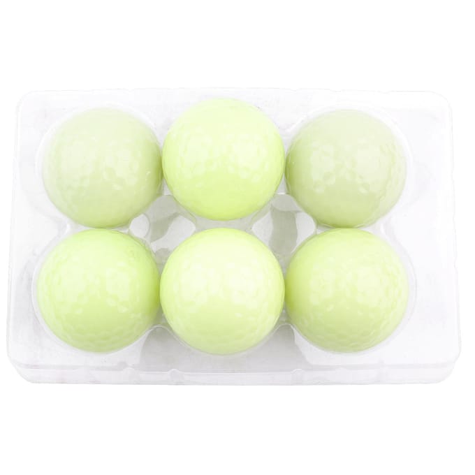 6 pcs Balles de Golf de Nuit Lumineuses Fluorescentes Balles de Golf Longue Durée Éclat Vif dans l'Obscurité beige