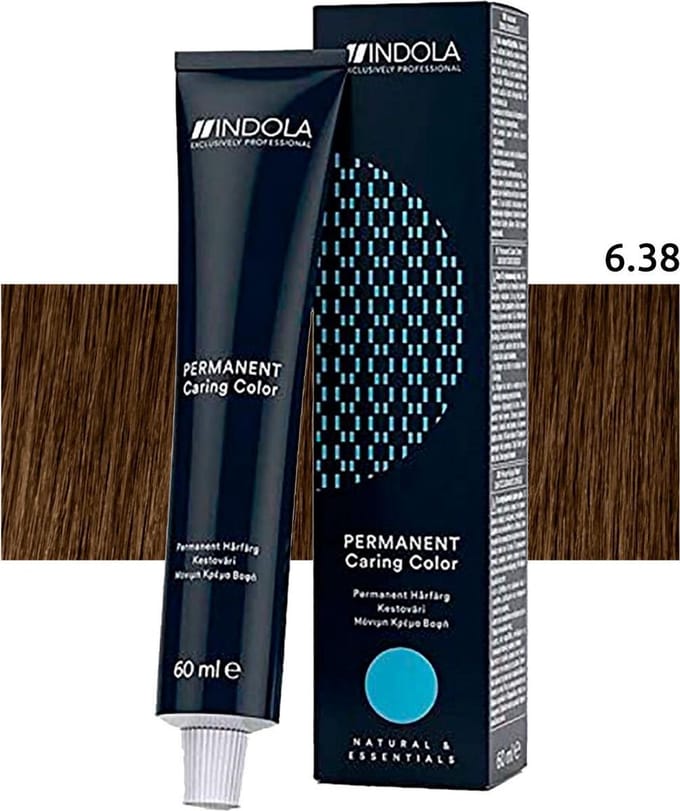 Indola Haarverf Profession Color Permanent Caring Color 6.38 Dark Blonde Gold Chocolate