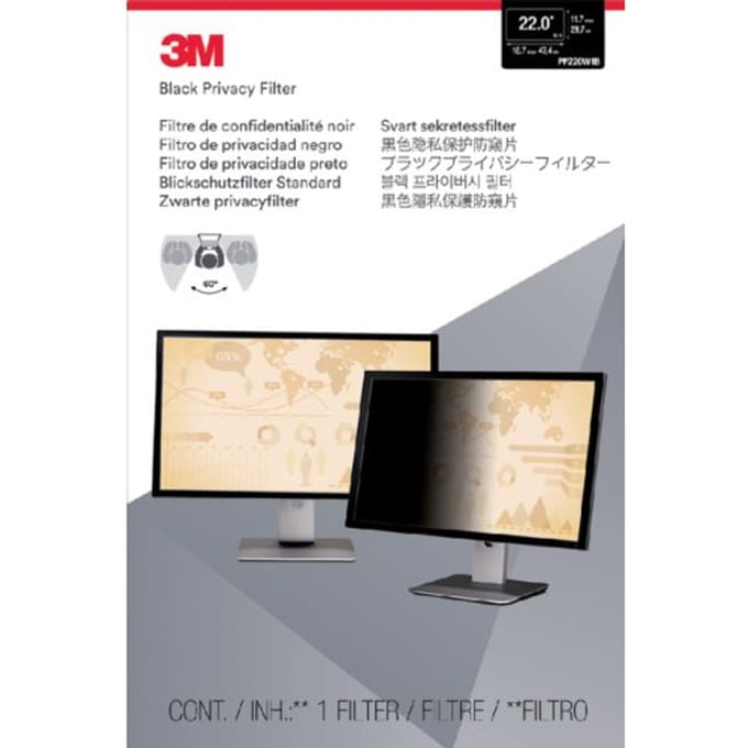 Privacy filter 3m 22" breedbeeld 16:10