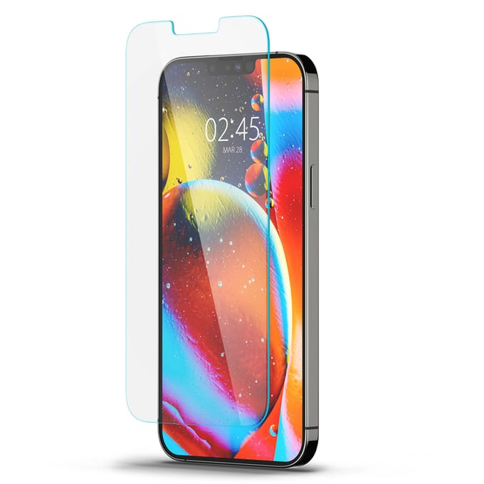 Beschermfolie Scherm Spigen GlastR Slim voor Apple iPhone 17e / 16e / 14 / 13 Pro, Gehard Glas, Volledige Lijm AGL03391