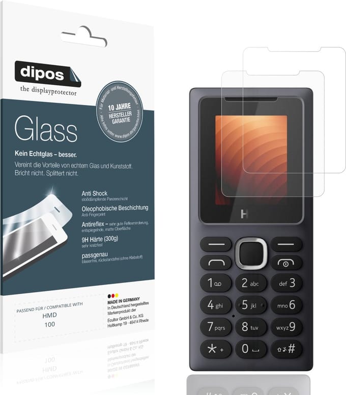 dipos – 2x Matte Pantserfolie geschikt voor HMD 100 | 9H Screenprotector
