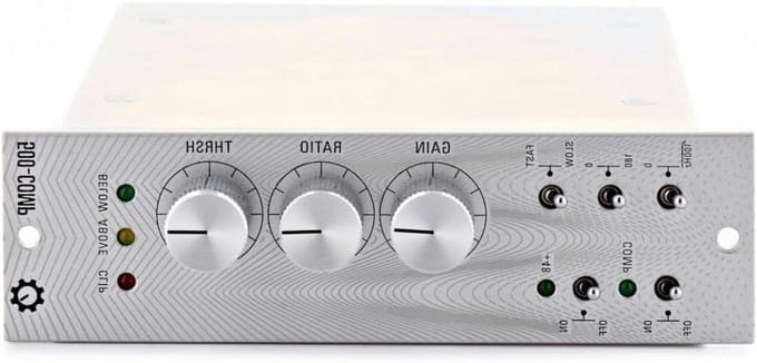 Audio Compressor Module - Dynamiek Processor - Muziek Opnemen - Precisie Klankvorming - 500 Serie Formaat - Zilver