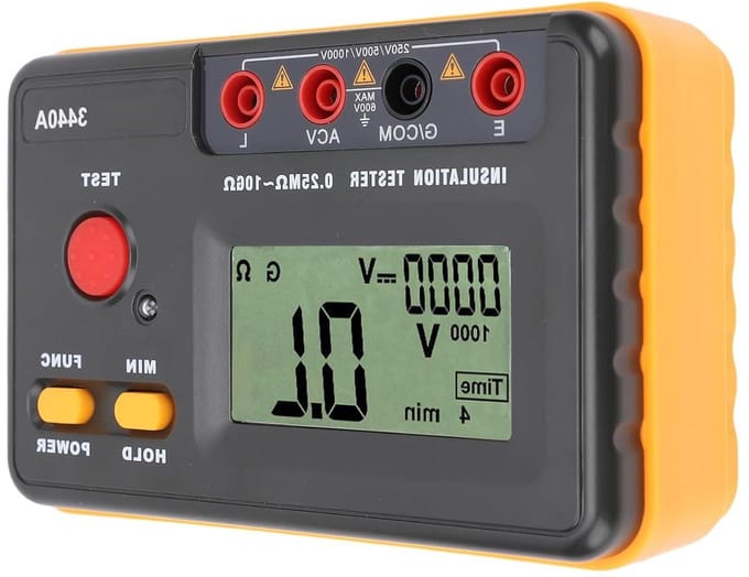 Digitale Isolatietester - Megohmmeter Weerstandsmeter - Elektrische Metingen - Groot LCD-scherm - 250V-1000V - Grijs