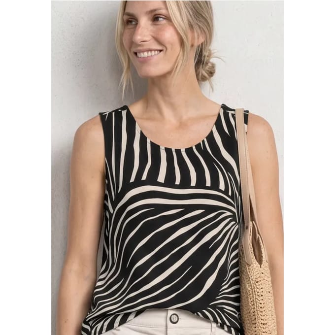 Top met V-hals en elastische zoom
