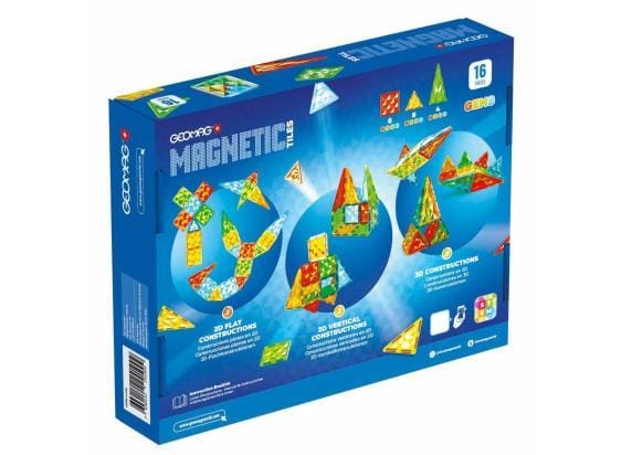 Geomag magnetisch speelgoed Magnetic Tiles Gems 16 bouwset.