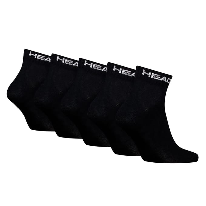 HEAD unisex 5P quartersokken elements zwart