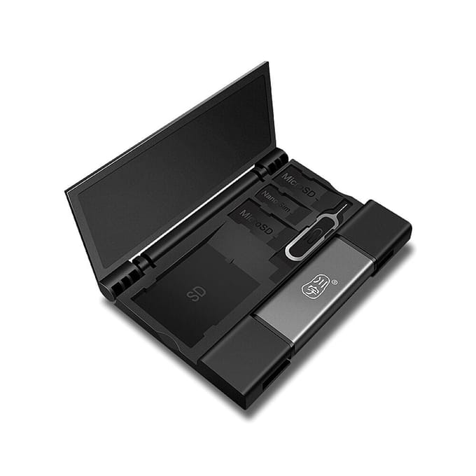 C350D USB3.1 Multifunctionele kaartlezer Type-C + USB + Micro USB-poorten SD/TF Dual-slot voor telefoon grijs