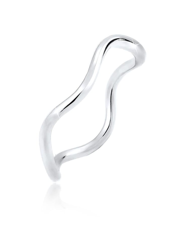 Elli - Ring - Dames Golven Minimaal Geo Trend in 925 Sterling Zilver - Dames