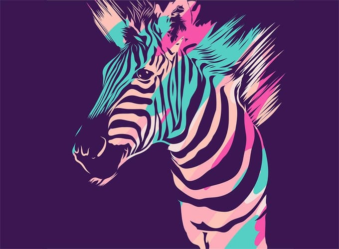 TMK ArtDeko - Snijplank van gehard glas - 30x22 cm - Zebra
