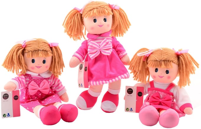 Johntoy zachte pop Baby Rose 40cm meisje - knuffelpop speelgoed.
