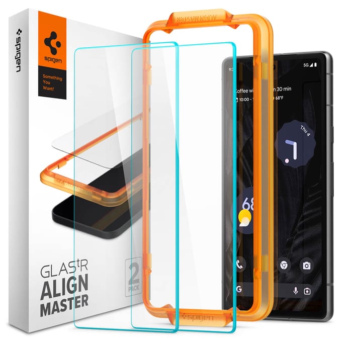 Spigen GLAStR EZ Fit Screenprotector 2 Pack + Applicator voor de Google Pixel 7a