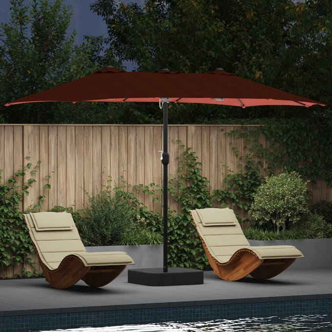 vidaXL - Tuinparasol - Terracotta - 385 - x - 209 - x - 244 - cm - Polyester