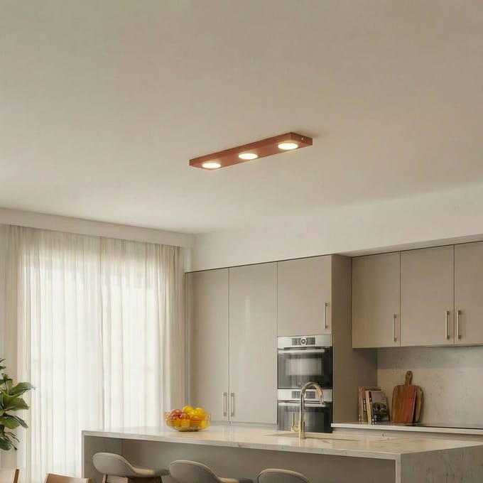 SIGMA Plafondlamp Hero, rood, 55 x 12 cm, 3-lamps, metaal, GX53