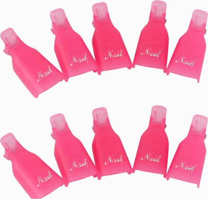 DW4Trading Nagellak Remover Clips - 10 Stuks - Roze