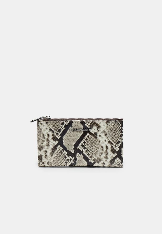 Stradivarius Basic portemonnee met slangenprint  Steen OS
