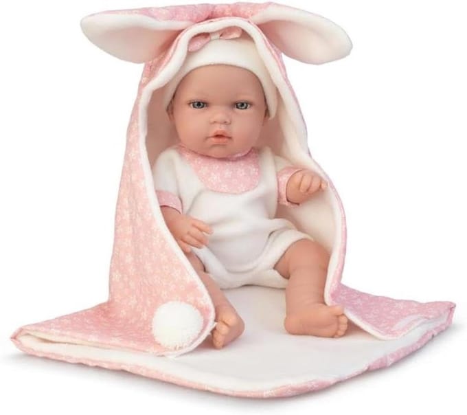 Babypop - Handgemaakte pop - Spelen met poppen - Realistische details - 33 cm - Multicolor