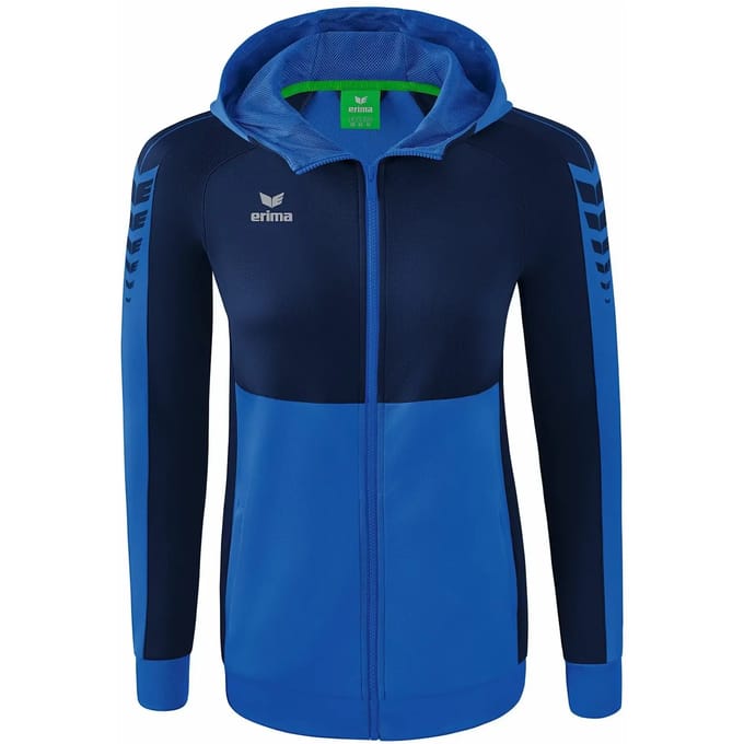 Erima Six Wings Trainingsjack Met Capuchon Dames - New Navy / New Royal | Maat: 36