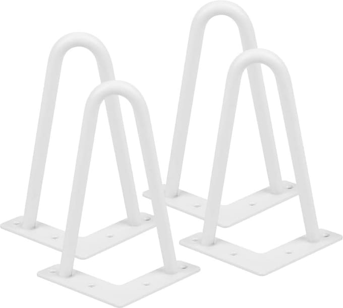 Set van 2 Haarspeld Tafelpoten Wit Metaal 20 cm voor Salontafel DIY