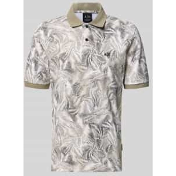 regular fit poloshirt in allover-look met label-stitching