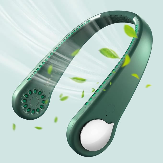 SNJY® Nek Ventilator - Draagbare Gezichtsventilator - Mini Nek Fan - Groen