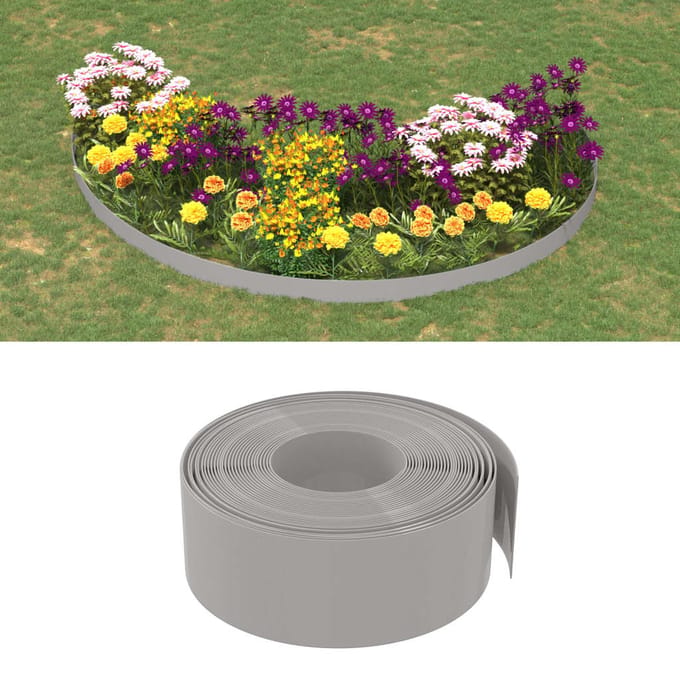 vidaXL - Tuinrand - 10 - m - 20 - cm - polyetheen - grijs
