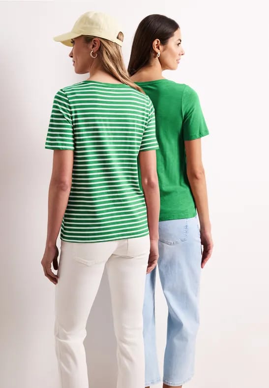 Shirt met ronde V-hals in een pak van 2