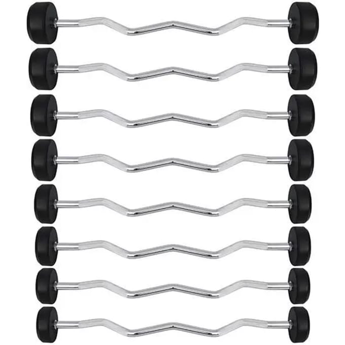 HMS GSL Serie - Roestvrijstalen Gekromde Stang - 25 KG - Gumcoating