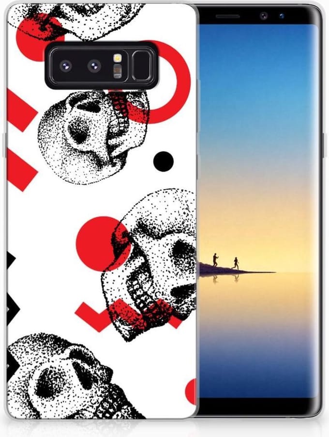 Silicone Back Case Samsung Galaxy Note 8 Skull Red